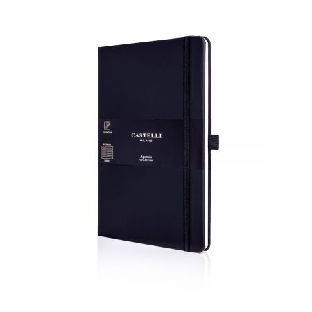 Aquarela Medium Ruled Notebook - Black Sepia