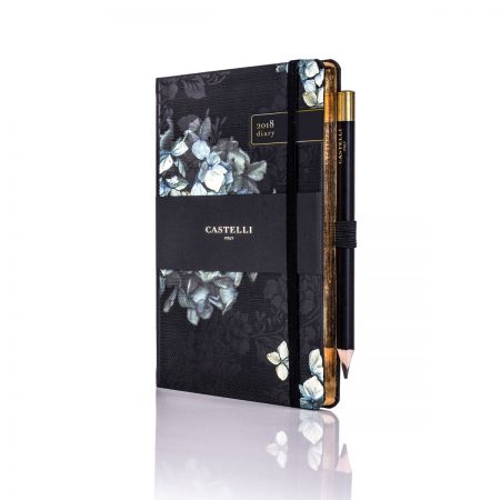 Midnight Floral Weekly Notes Diary - Hydrangea